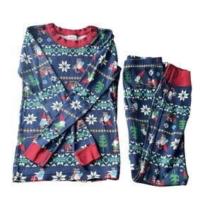 Hanna Andersson Kids Pajamas Set Size 140 (10) Christmas Santa Snowflake PJs
